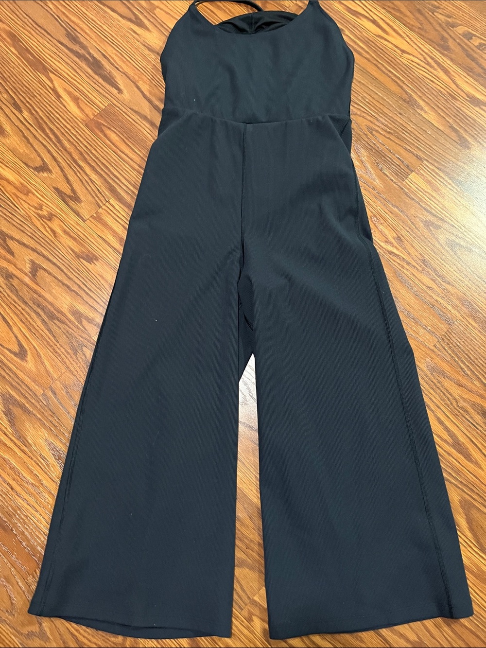 GAP Black/Navy Wide-Leg Jumpsuit with Strappy Back built in bra Size M